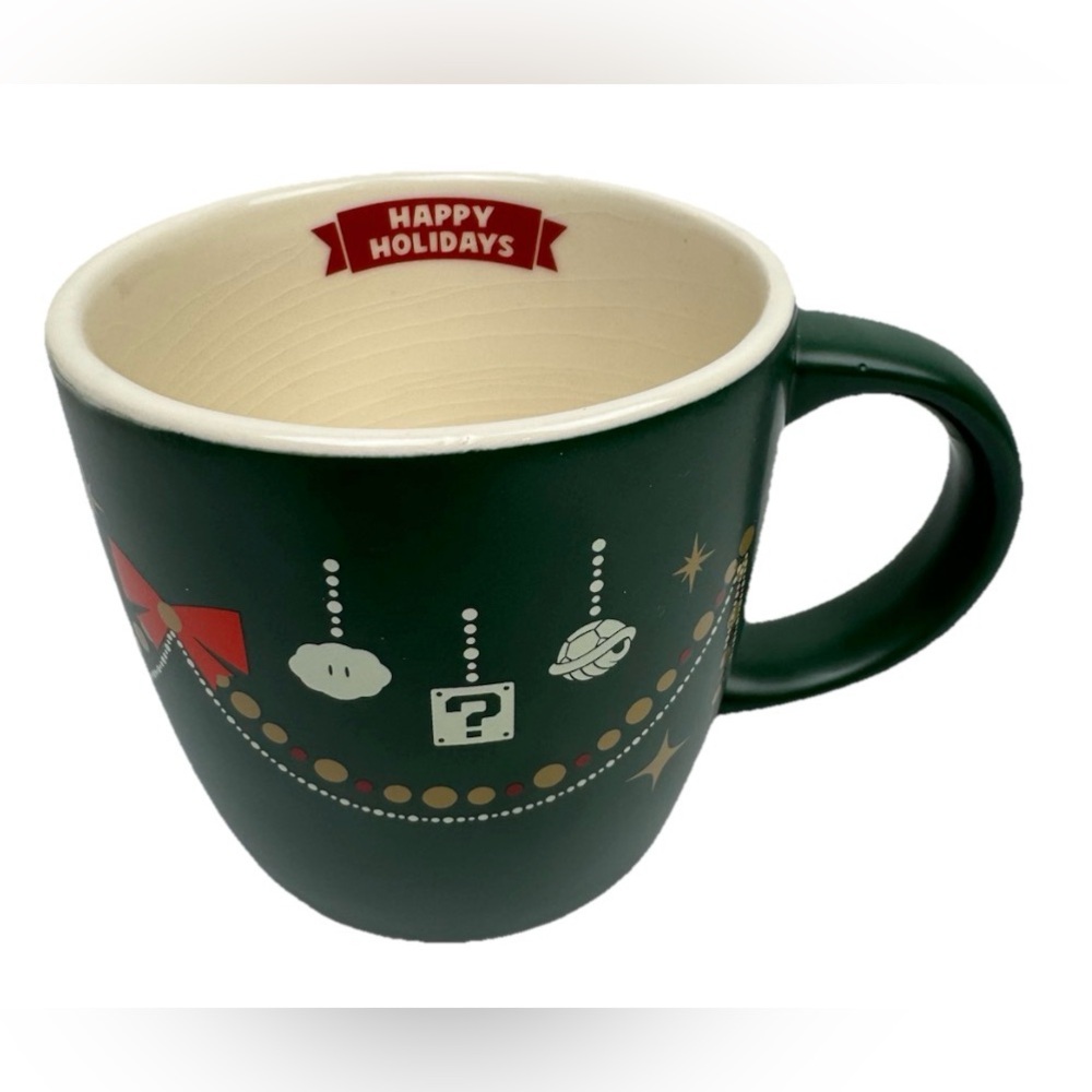 VTG Nintendo Super Mario Happy Holidays Christmas Coffee Mug Promo Made In USA